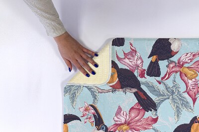 Badkamer mat Vogels Bloemen