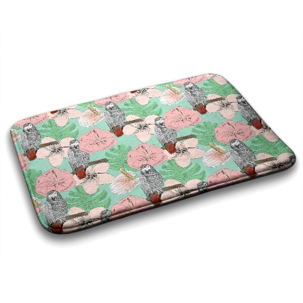 Badmat Vogels Papegaaien Bloemen