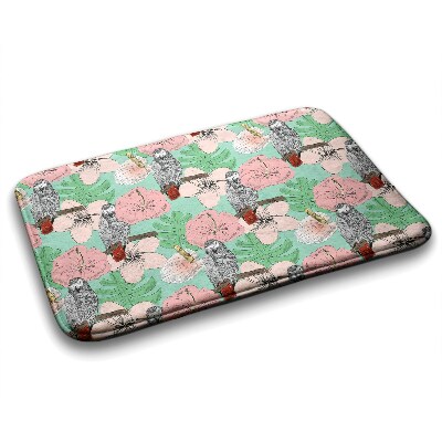 Badmat Vogels Papegaaien Bloemen