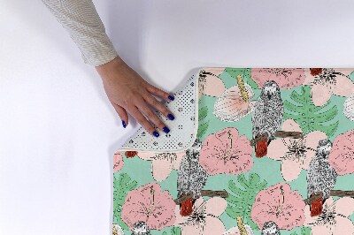 Badmat Vogels Papegaaien Bloemen