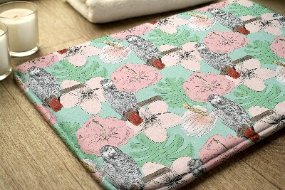 Badmat Vogels Papegaaien Bloemen