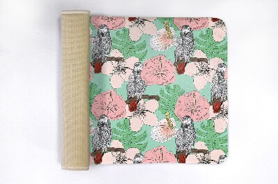 Badmat Vogels Papegaaien Bloemen