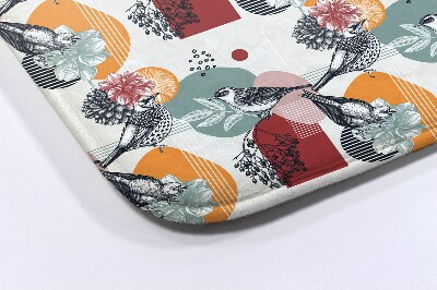 Luxe badmat Vogels Bloemen Patroon