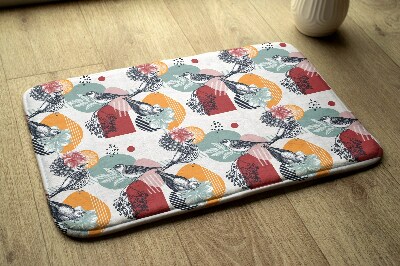 Luxe badmat Vogels Bloemen Patroon