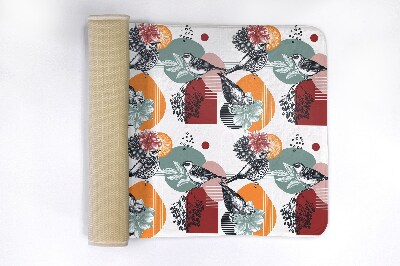 Luxe badmat Vogels Bloemen Patroon