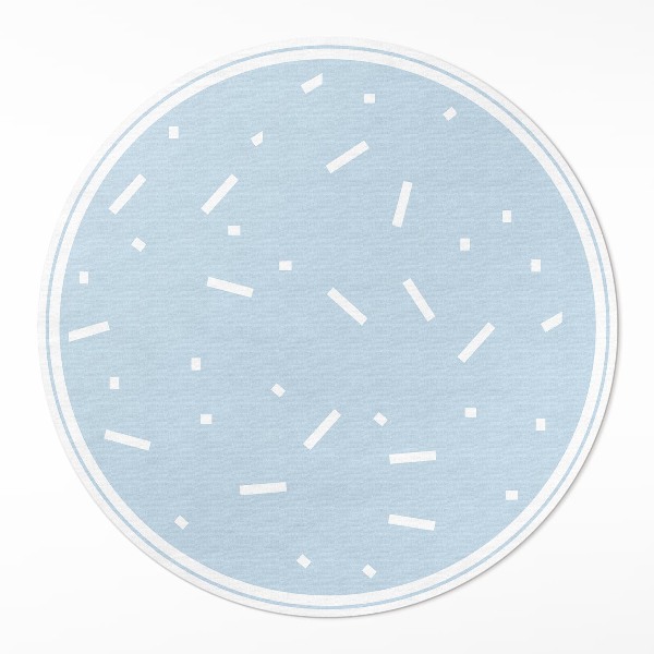 Pvc mat rond Witte sprinkles op een blauwe achtergrond