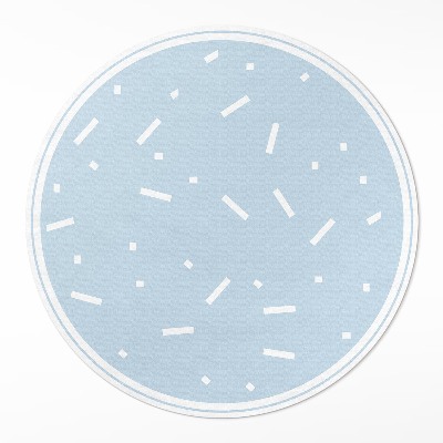 Pvc mat rond Witte sprinkles op een blauwe achtergrond