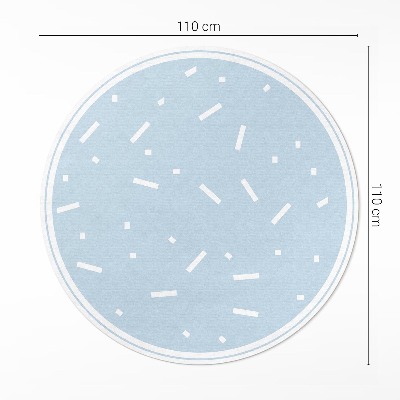 Pvc mat rond Witte sprinkles op een blauwe achtergrond