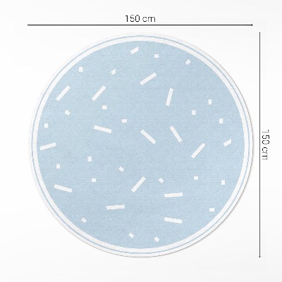 Pvc mat rond Witte sprinkles op een blauwe achtergrond