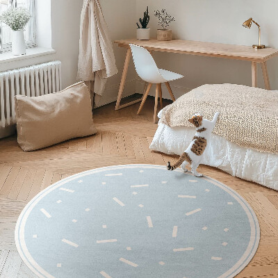 Pvc mat rond Witte sprinkles op een blauwe achtergrond