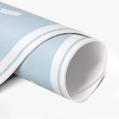 Pvc mat rond Witte sprinkles op een blauwe achtergrond