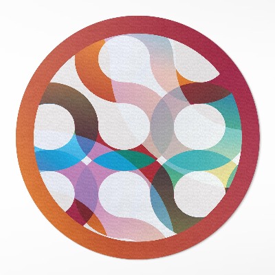 Vinyl vloerkleed rond Moderne kleurrijke wielen