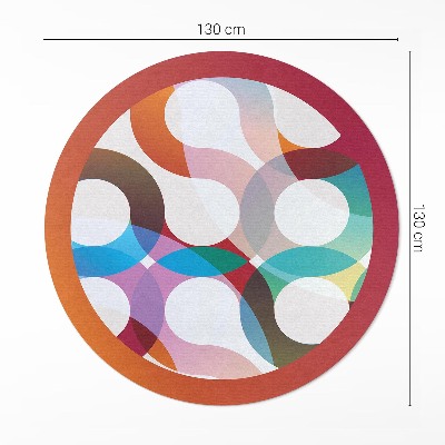 Vinyl vloerkleed rond Moderne kleurrijke wielen