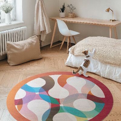 Vinyl vloerkleed rond Moderne kleurrijke wielen