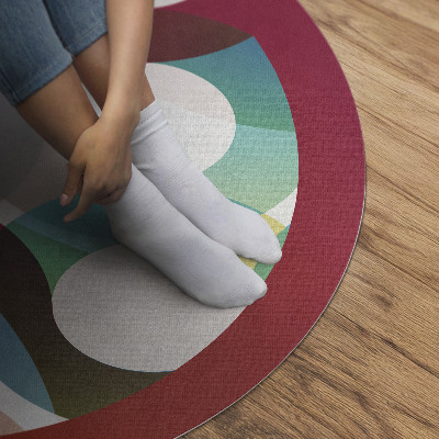 Vinyl vloerkleed rond Moderne kleurrijke wielen