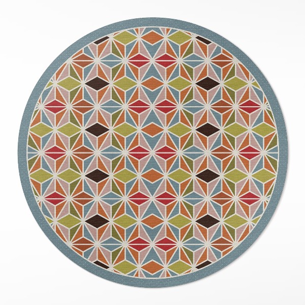 Pvc mat rond Pastel geometrisch patroon