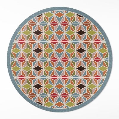 Pvc mat rond Pastel geometrisch patroon