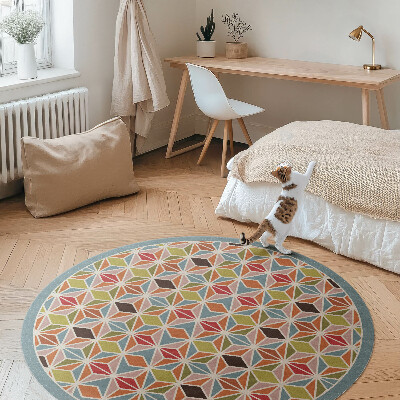 Pvc mat rond Pastel geometrisch patroon