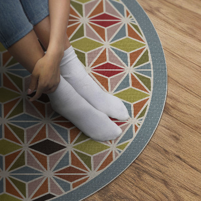 Pvc mat rond Pastel geometrisch patroon
