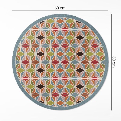 Pvc mat rond Pastel geometrisch patroon