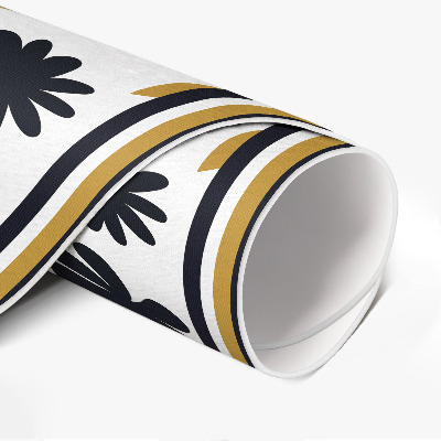 Vinyl vloerkleed rond Illustratie van bloemen en bladeren in een weide