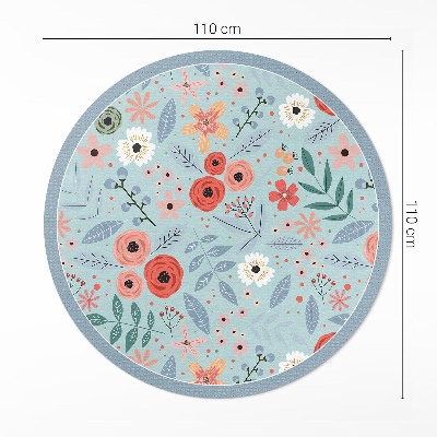 Rond pvc tapijt Pastelkleurige bloemenillustratie