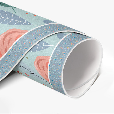 Rond pvc tapijt Pastelkleurige bloemenillustratie