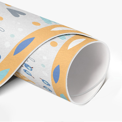 Vinyl vloerkleed rond Wilde bloemen in pastelkleuren