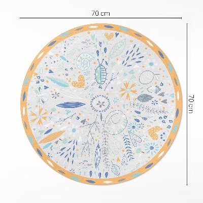 Vinyl vloerkleed rond Wilde bloemen in pastelkleuren