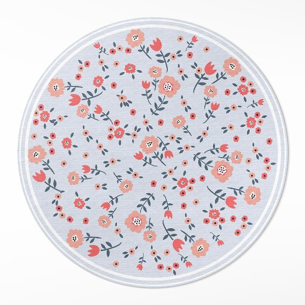 Pvc mat rond Delicate bloemen in pastelkleuren