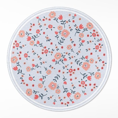 Pvc mat rond Delicate bloemen in pastelkleuren