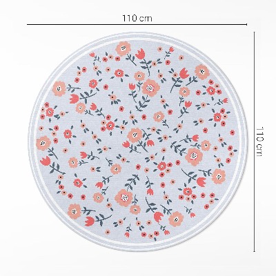 Pvc mat rond Delicate bloemen in pastelkleuren