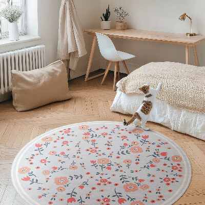 Pvc mat rond Delicate bloemen in pastelkleuren