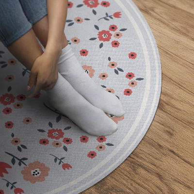 Pvc mat rond Delicate bloemen in pastelkleuren