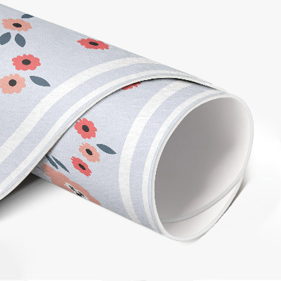 Pvc mat rond Delicate bloemen in pastelkleuren