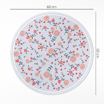 Pvc mat rond Delicate bloemen in pastelkleuren