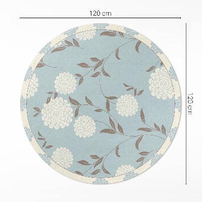 Rond pvc tapijt Grote witte chrysanten op een pastelkleurige achtergrond