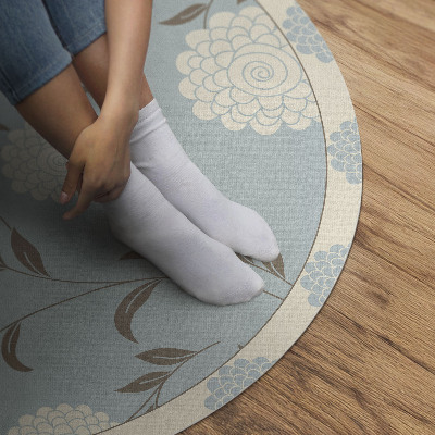 Rond pvc tapijt Grote witte chrysanten op een pastelkleurige achtergrond