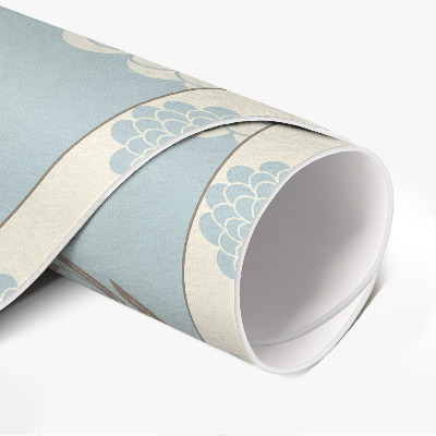 Rond pvc tapijt Grote witte chrysanten op een pastelkleurige achtergrond