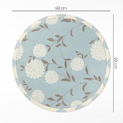 Rond pvc tapijt Grote witte chrysanten op een pastelkleurige achtergrond