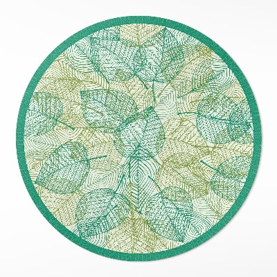 Vinyl vloerkleed rond Samenstelling van lineaire bladeren in de natuur