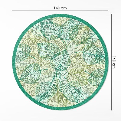 Vinyl vloerkleed rond Samenstelling van lineaire bladeren in de natuur