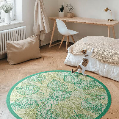 Vinyl vloerkleed rond Samenstelling van lineaire bladeren in de natuur