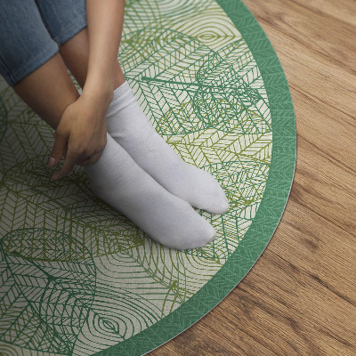 Vinyl vloerkleed rond Samenstelling van lineaire bladeren in de natuur