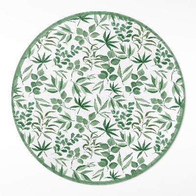 Pvc mat rond Aquarelbladeren in een delicate stijl