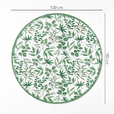 Pvc mat rond Aquarelbladeren in een delicate stijl