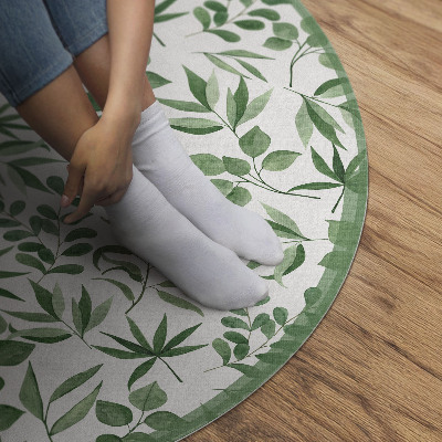 Pvc mat rond Aquarelbladeren in een delicate stijl