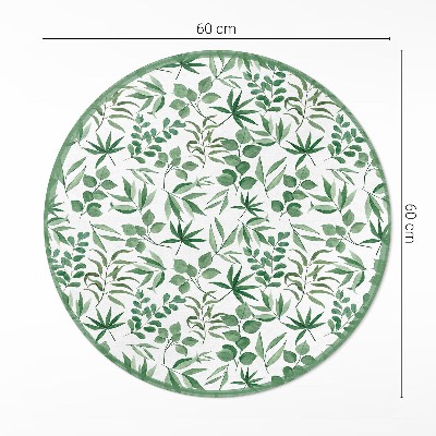 Pvc mat rond Aquarelbladeren in een delicate stijl