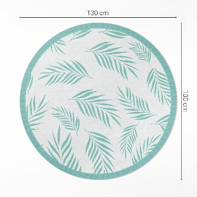 Vinyl vloerkleed rond Palmtakken tropische bladeren