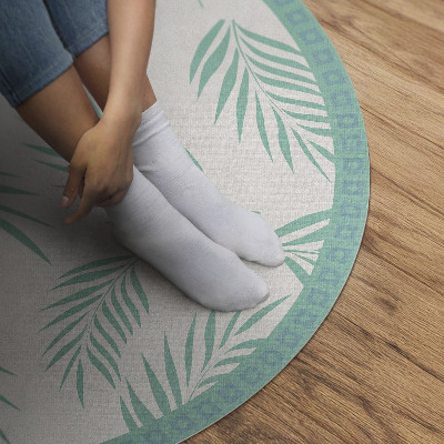 Vinyl vloerkleed rond Palmtakken tropische bladeren